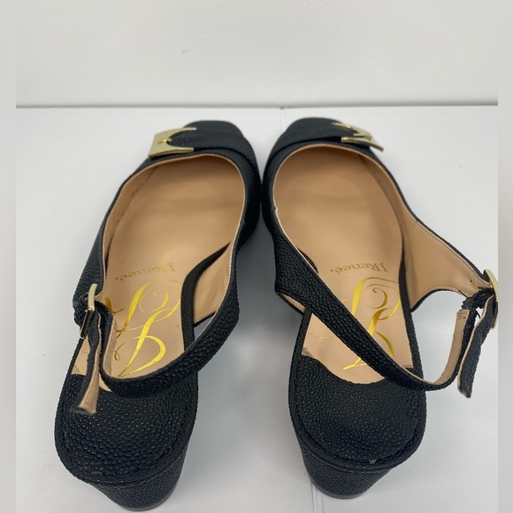 J.Renee Venda Black Closed Toe SlingBack Classic Pumps with Gold Hardware - Picture 4 of 7